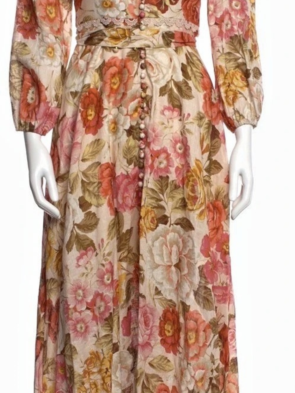 Zimmermann Valiant Panelled Wrap Dress Pink & Cream Floral